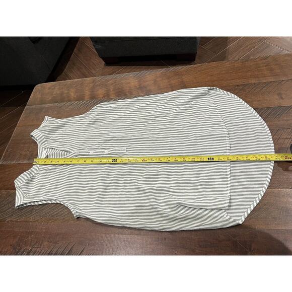 Beach Lunch Lounge Sleeveless Button Up Shirt Women's Blue Stripe Tunic Medium - Picture 3 of 7